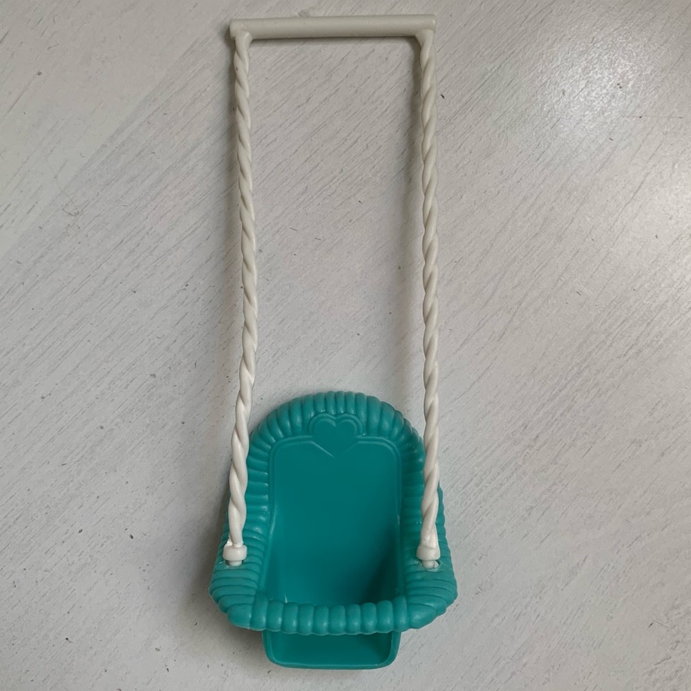 Vintage 1993 Fisher-Price Loving Family Dollhouse Replacement Teal Swing